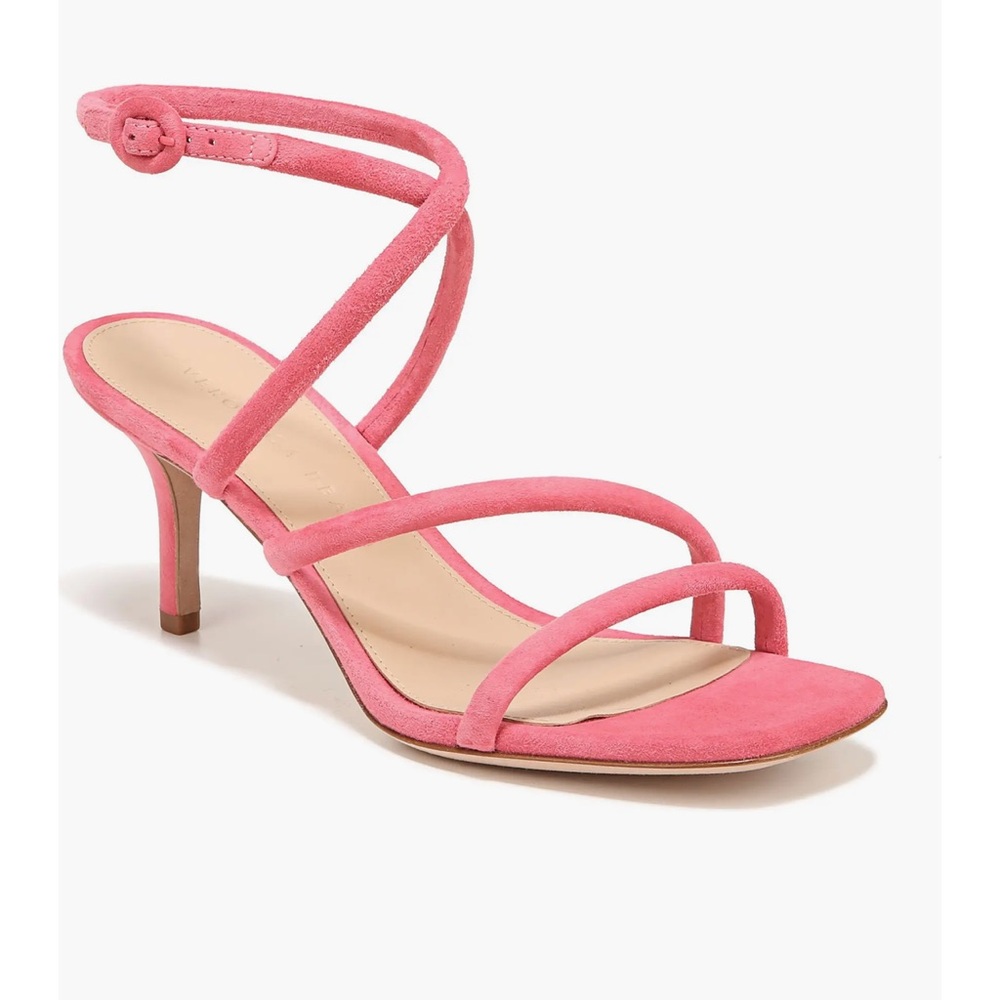 Veronica Beard Mariel Women’s Ankle Strap Sandal in Size 7.5 in Coral